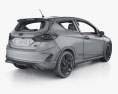 Ford Fiesta 3 porte ST con interni e motore 2022 Modello 3D