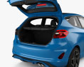 Ford Fiesta 3도어 ST 인테리어 가 있는 와 엔진이 2022 3D 모델 