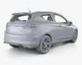 Ford Fiesta 3 puertas ST con interior y motor 2022 Modelo 3D