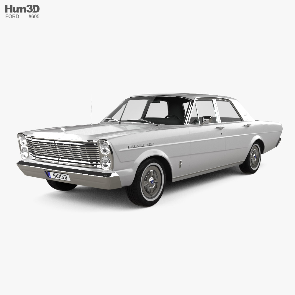 Ford Galaxie 500 4도어 세단 1965 3D 모델 