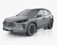 Ford Escape Plug-In Hybrid 2024 3D 모델  wire render
