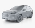 Ford Escape Plug-In Hybrid 2024 3Dモデル clay render