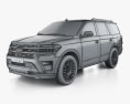 Ford Expedition Platinum 2024 3D-Modell wire render
