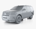 Ford Expedition Platinum 2024 3d model clay render
