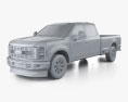 Ford F-250 Super Duty Crew Cab Long Letto XLT 2024 Modello 3D clay render