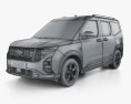 Ford Tourneo Courier Active 2024 3D модель wire render
