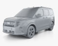 Ford Tourneo Courier Active 2024 3D-Modell clay render