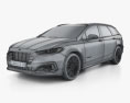 Ford Mondeo turnier Hybrid 2022 3D-Modell wire render
