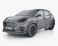 Ford Puma ST 2020 3D模型 wire render