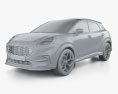 Ford Puma ST 2020 3d model clay render