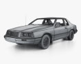 Ford Thunderbird with HQ interior 1983 3d model wire render