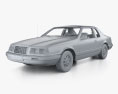 Ford Thunderbird with HQ interior 1983 3D-Modell clay render