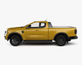 Ford Ranger Super Cab Wildtrak 2022 3Dモデル side view