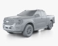 Ford Ranger Super Cab Wildtrak 2022 3D модель clay render