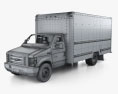 Ford E-350 箱式卡车 带内饰 和发动机 2016 3D模型 wire render