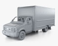 Ford E-350 Box Truck with HQ interior and engine 2016 3d model clay render
