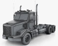 Freightliner 122SD Fahrgestell LKW 2016 3D-Modell wire render