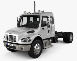 3D model of Freightliner M2 Extended Cab Chassis Truck 2017