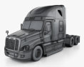 Freightliner Cascadia Sleeper Cab Седельный тягач 2016 3D модель wire render