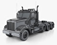 Freightliner 122SD SF Day Cab Tractor Truck with HQ interior 2018 3d model wire render