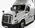 Freightliner Cascadia Sleeper Cab Tractor Truck with HQ interior 2016 3d model