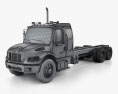 Freightliner M2 Extended Cab シャシートラック 3アクスル 2020 3Dモデル wire render
