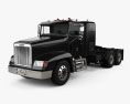 Freightliner FLD 120 Tractor Flat Top スリーパーキャブ Truck 2000 3Dモデル