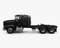 Freightliner FLD 120 Tractor Flat Top Sleeper Cab Truck 2000 3D 모델  side view