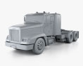 Freightliner FLD 120 Tractor Flat Top スリーパーキャブ Truck 2000 3Dモデル clay render