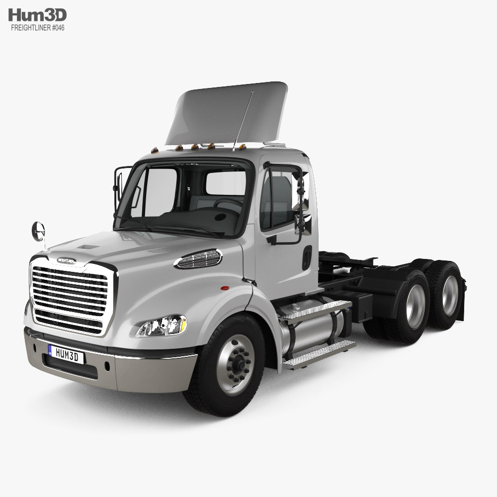 Freightliner M2 112 Day Cab Tractor Truck 3-axle with HQ interior 2014 3D model