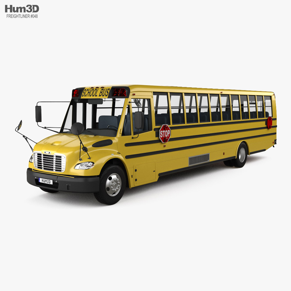 Freightliner M2 106 Thomas Saf-T-Liner C2 School Bus with HQ interior 2015 3D model