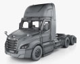 Freightliner Cascadia 126BBC Day Cab Camión Tractor con interior y motor 2018 Modelo 3D wire render