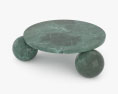 Amara Round Green Marble Mesa de centro with 3-sphere base Modelo 3D