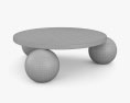 Amara Round Travertine Tavolino da caffè with 3-sphere base Modello 3D