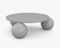 Amara Round Travertine Tavolino da caffè with 3-sphere base Modello 3D