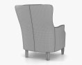 Arhaus Alex Cadeira de couro Modelo 3d