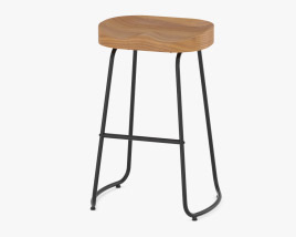 Artiss Vintage Tractor Barstool Natural 3Dモデル