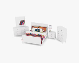 Ashley Caspian Set da camera da letto a pannello Modello 3D