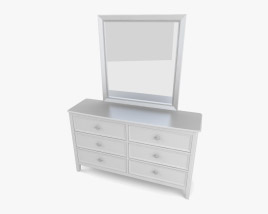 Ashley Caspian Panel Dresser & Espelho Modelo 3d