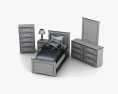 Ashley Sandhill Panel bedroom set 3D 모델 