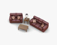 Ashley Hudson - Chianti Sofa & Sofá de dos plazas Living Room Set Modelo 3D