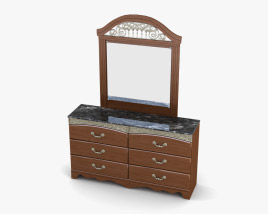 Ashley Fairbrooks Estate Panel Dresser & Espelho Modelo 3d