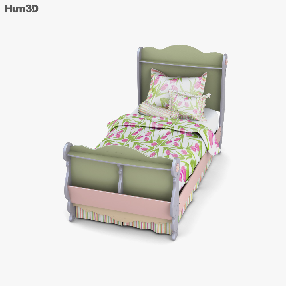 Ashley Doll House Twin Sleigh Bed 3D model