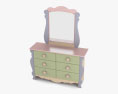 Ashley Doll House Sleigh Dresser & Espelho Modelo 3d