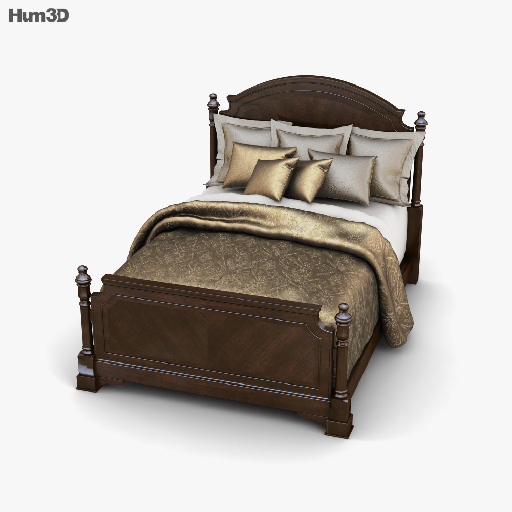 Ashley Leighton Queen Poster bed 3D model