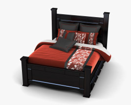 Ashley Shay Queen Poster bed with Storage 3D 모델 