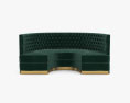 Brabbu Bourbon Round Velvet Green Button Tufted Sofa with Matte Brass Base 3d model