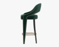 Brabbu Tellus Barstool Upholstered In Velvet With Black Lacquered Matte Legs 3D модель