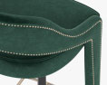 Brabbu Tellus Barstool Upholstered In Velvet With Black Lacquered Matte Legs 3D 모델 