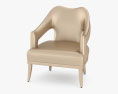 Brabbu N20 Dining chair in Faux Leather With Aged Brass Nails 3d model